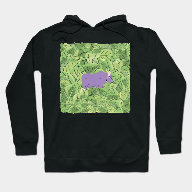 Cattle in Leaves Hoodie by I-LAYDA